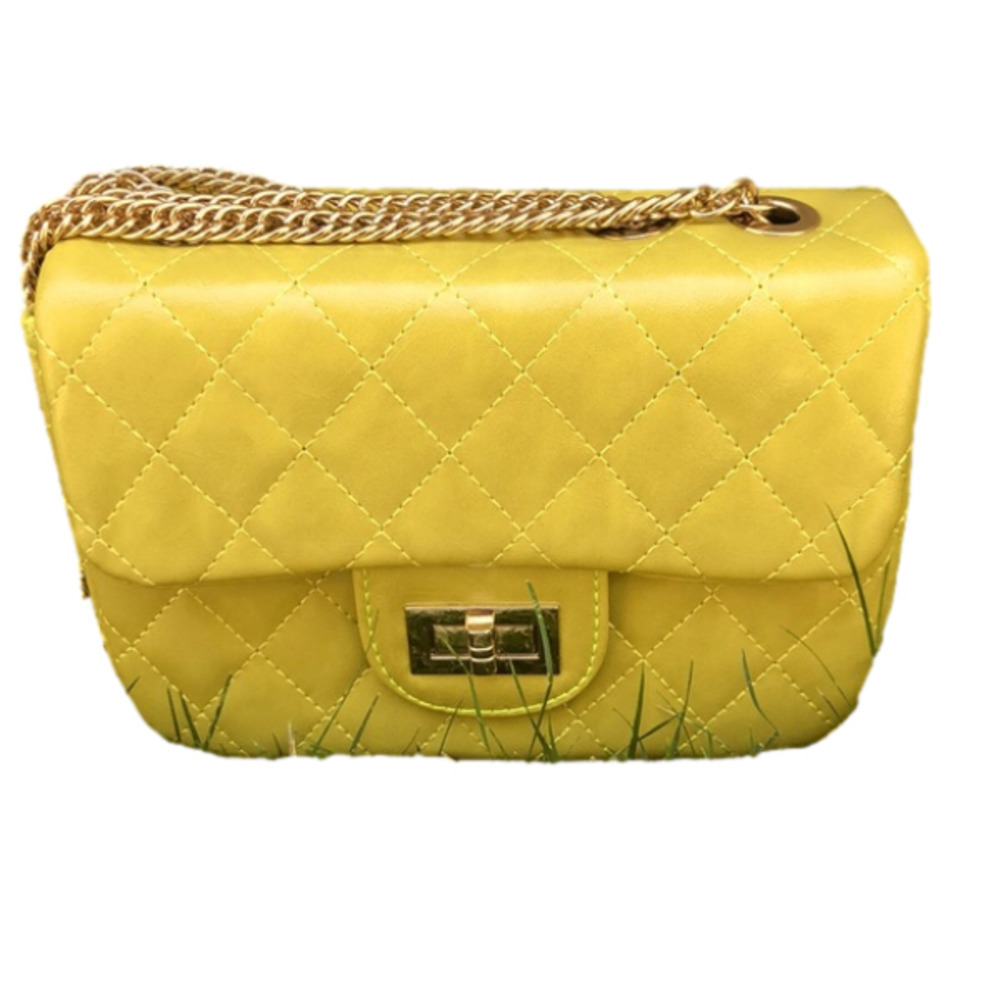 SHOULDER bag quilted gold chain, can be long or short strap